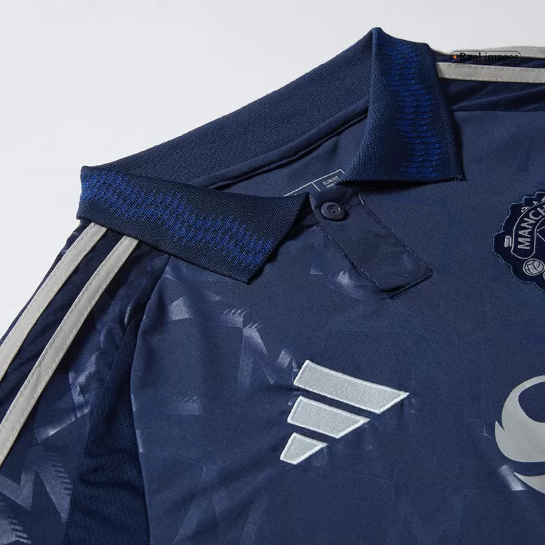 Camisola Manga Comprida M-United 2024-25 Alternativa Azul Versão Adepto