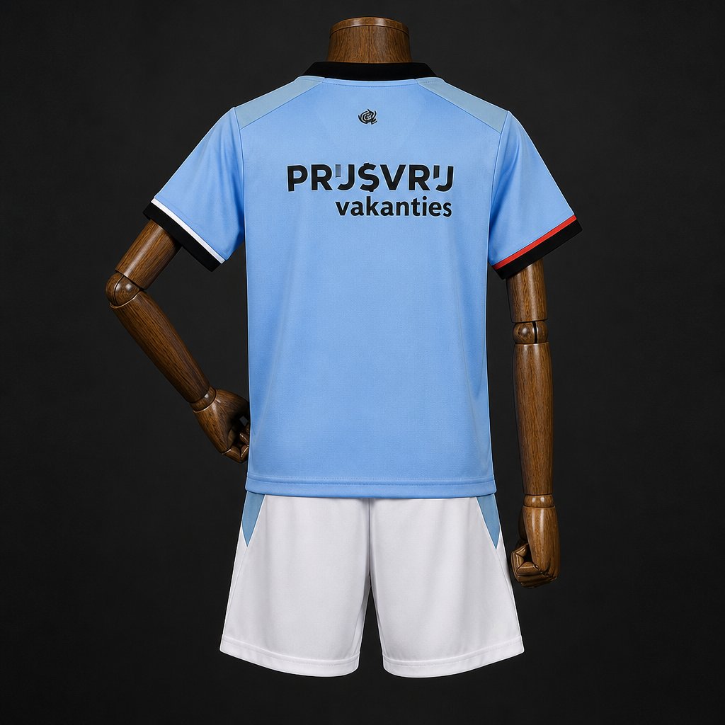 Kit Criança Feyenoord 2026-27 Alternativo Azul Claro