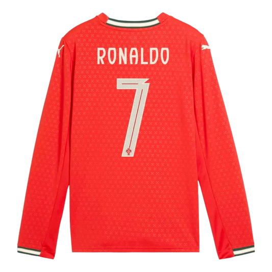Camisola Manga Comprida Portugal 2025 Principal Versão Adepto RONALDO #7