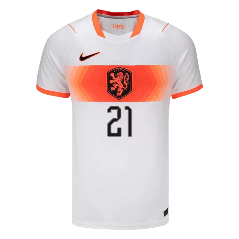 Camisola Paises Baixos 2026 Alternativa Branca Versão Adepto F.DE JONG #21