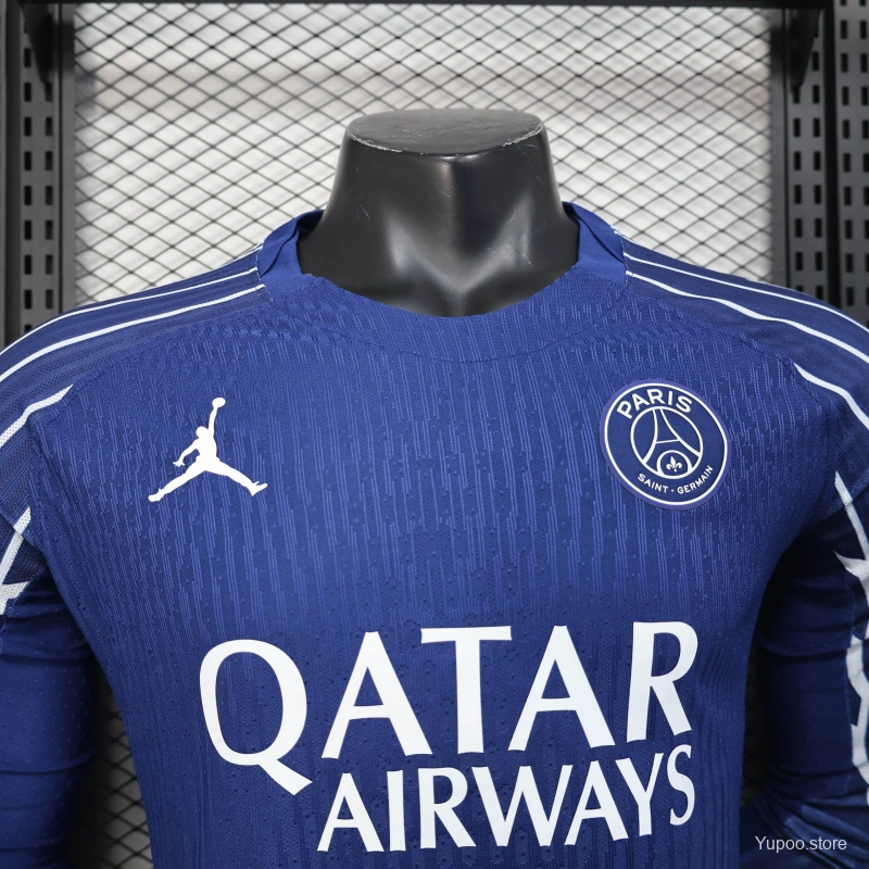 Camisola Manga Comprida FC Paris Saint-Germain 2024-25 Alternativa Azul Versão Jogador