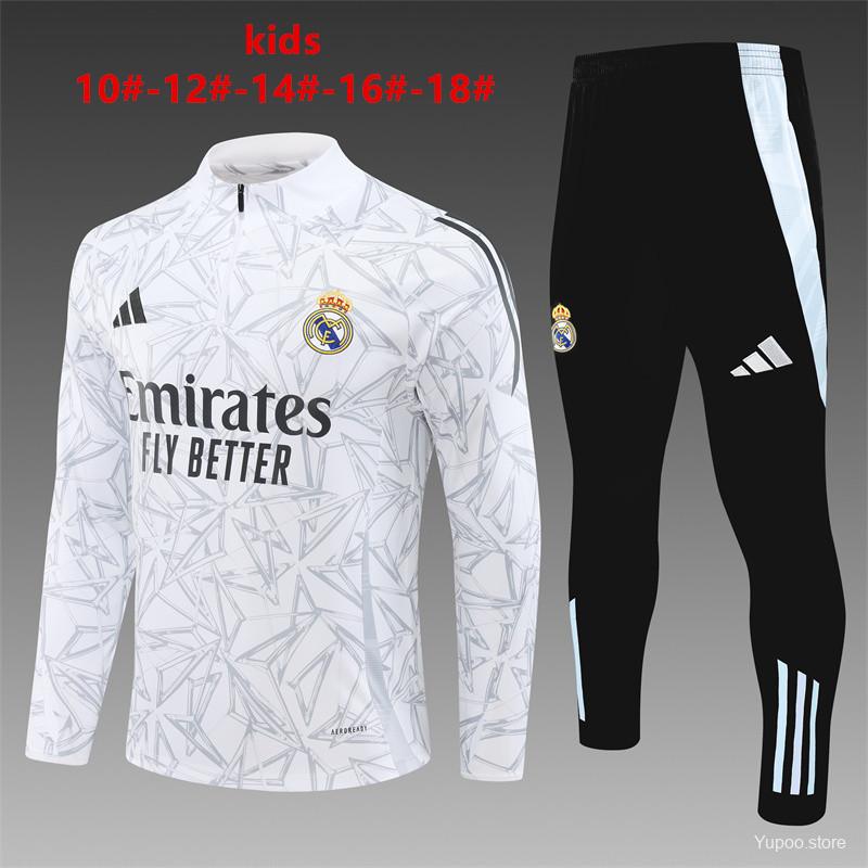 Fato Treino Criança Real Madrid CF 2024-25 - Camisola com Fecho