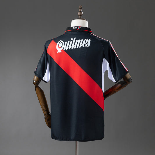 Camisola CA River Plate 2000-01 Alternativa Preta Versão Adepto