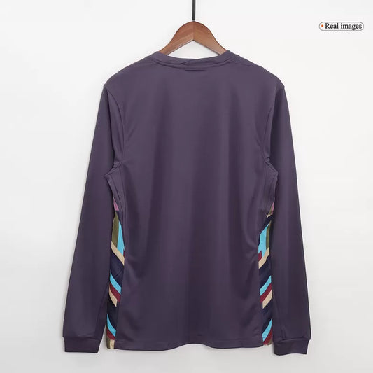 Camisola Manga Comprida Inglaterra 2024 Alternativa Azul Versão Adepto