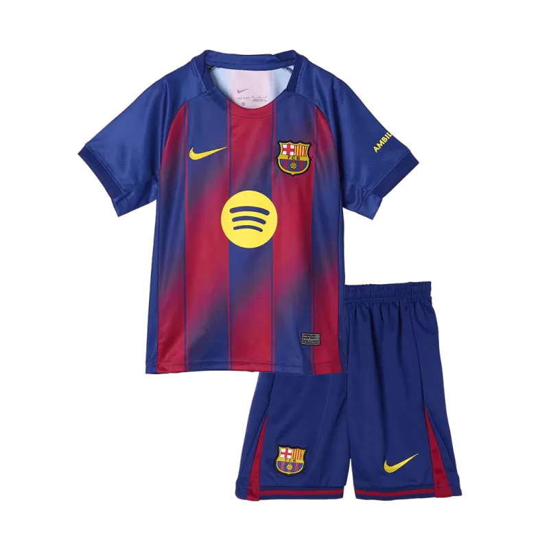 Kit Criança FC Barcelona 2025-26 Principal LAMINE YAMAL #10 (Entrega Imediata)
