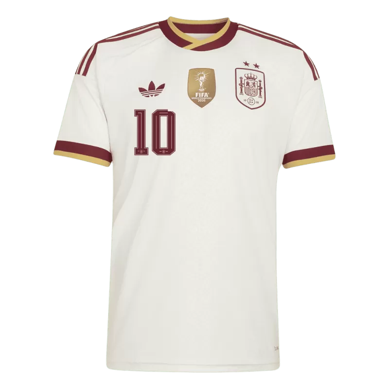 Camisola Espanha 2026 Alternativa Branca 2 Estrelas Campeão Versão Adepto OLMO #10