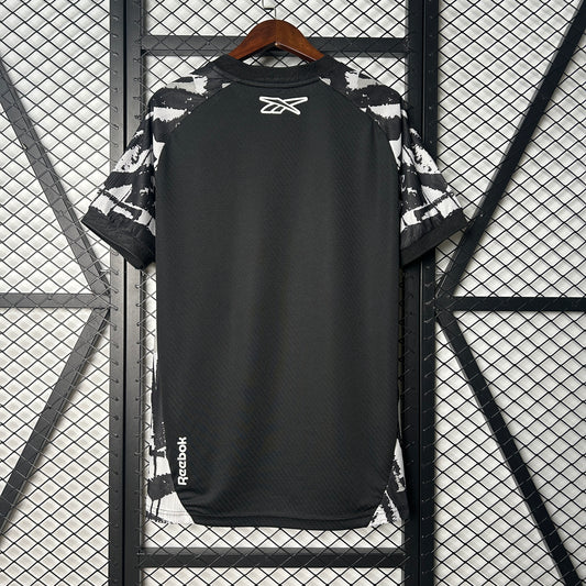 Camisola Botafogo-RJ 2025-26 Alternativa Preta/Branca Lisa Versão Adepto