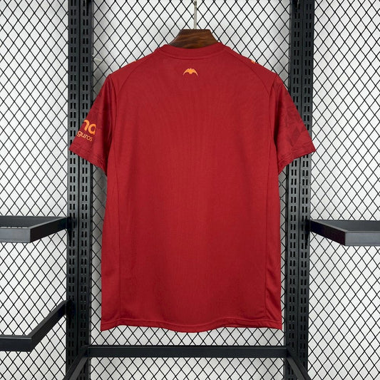 Camisola Valencia FC 2025-26 Alternativa Vermelha Versão Adepto