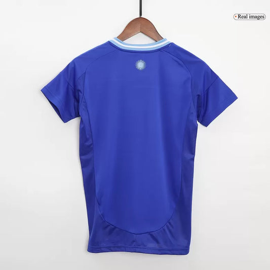 Camisola Argentina 2024 Alternativa Azul Versão Mulher