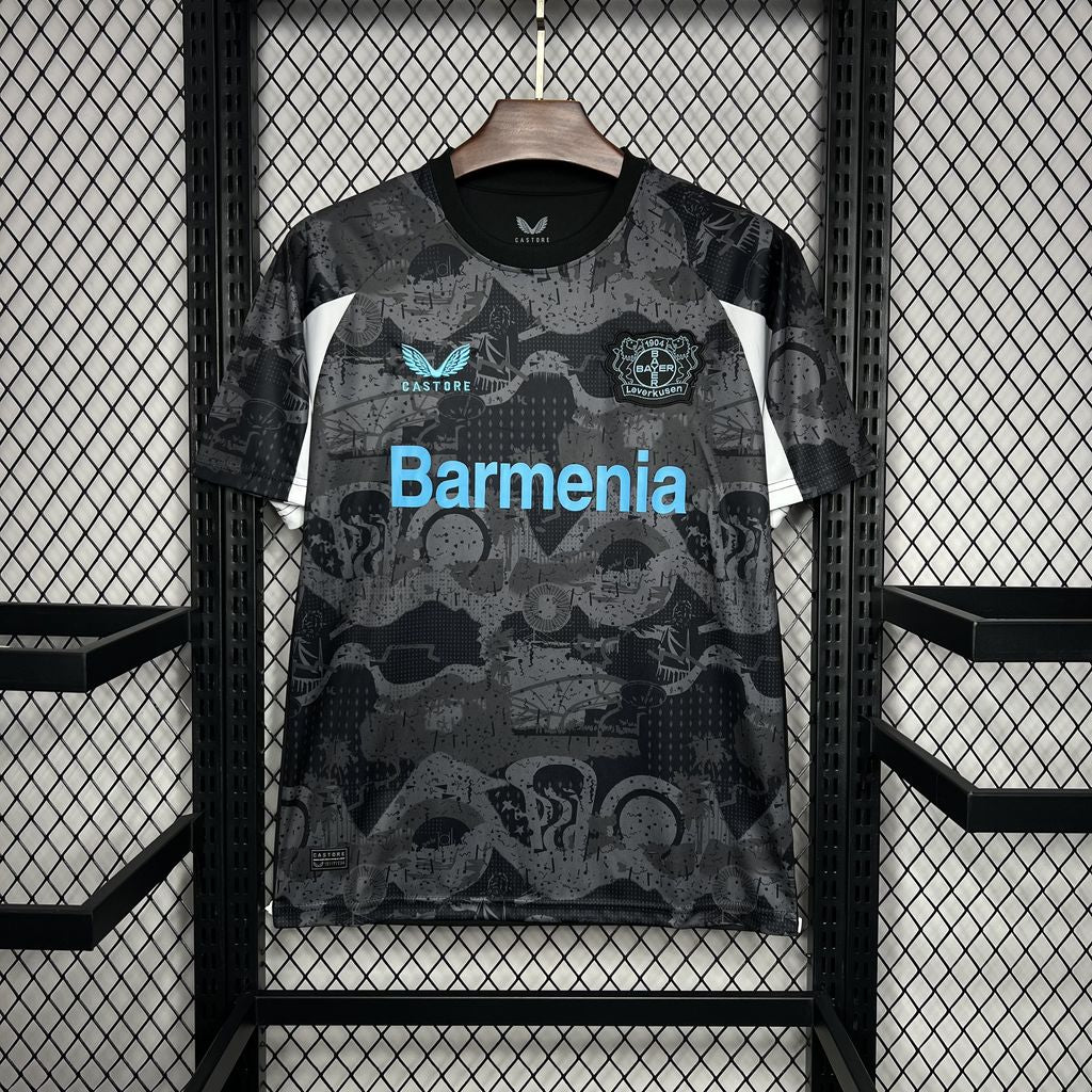 Camisola Bayer 04 Leverkusen 2024-25 Alternativa Preta Versão Adepto