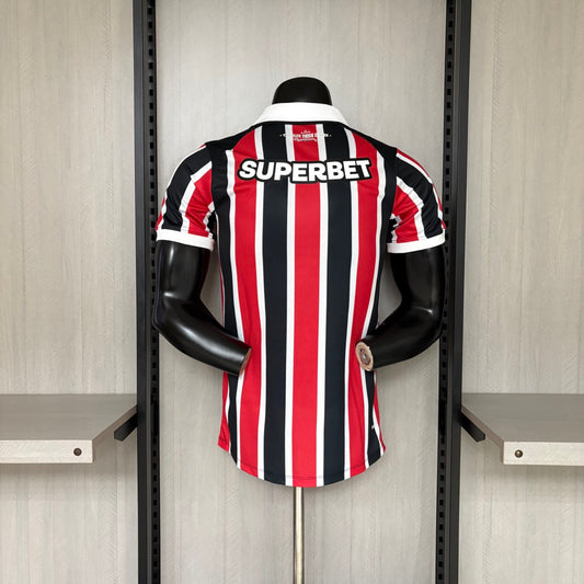 Camisola São Paulo FC 2026-27 Alternativa Riscas Versão Jogador Todos Patrocinadores