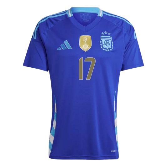Camisola Argentina 2024 Alternativa Azul Versão Adepto GARNACHO #17