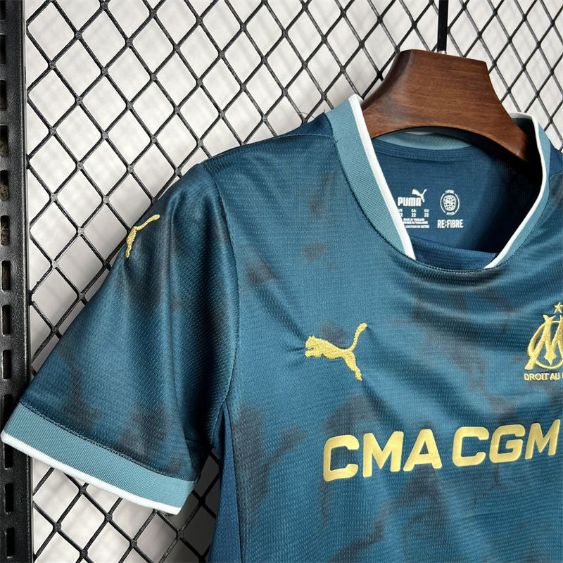 Kit Criança Olympique Marselha 2024-25 Alternativo