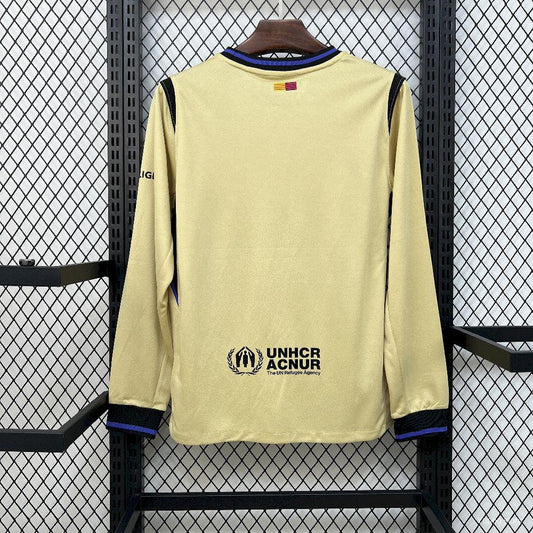 Camisola Manga Comprida FC Barcelona 2025-26 Alternativa Amarela Versão Adepto