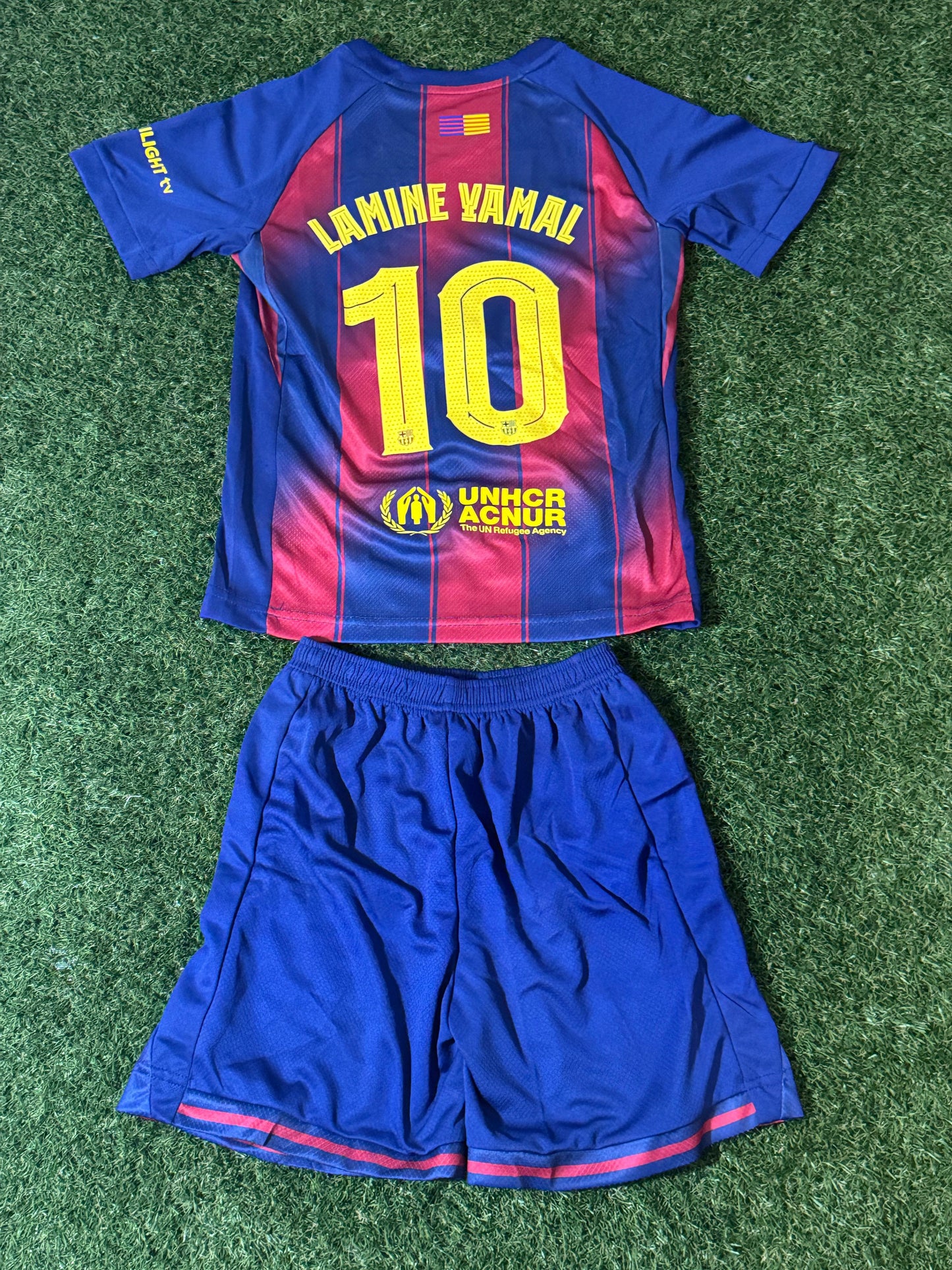 Kit Criança FC Barcelona 2025-26 Principal LAMINE YAMAL #10 (Entrega Imediata)