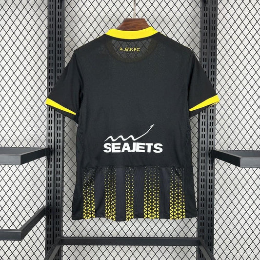 Camisola AEK Atenas 2025-26 Alternativa Preta Versão Adepto