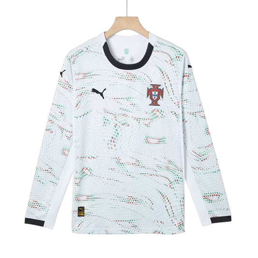 Camisola Manga Comprida Portugal 2025 Alternativa Branca Versão Adepto