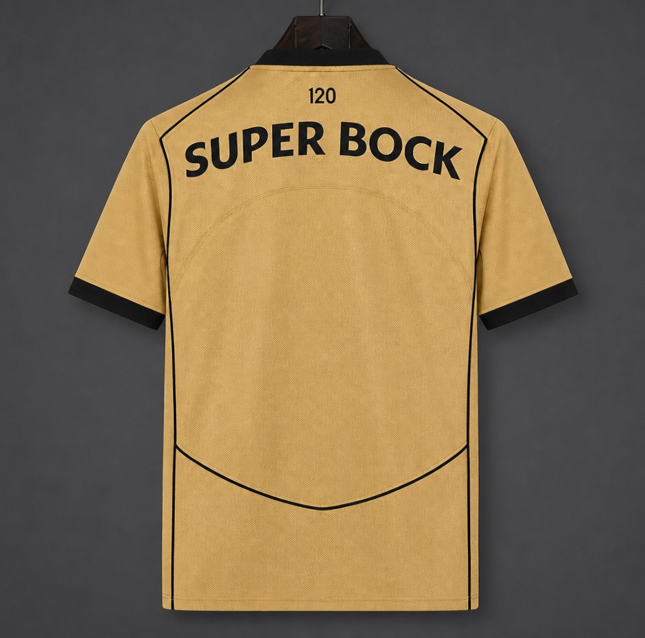 Camisola S.C.P. 2026-27 Alternativa Amarela Lisa Versão Adepto