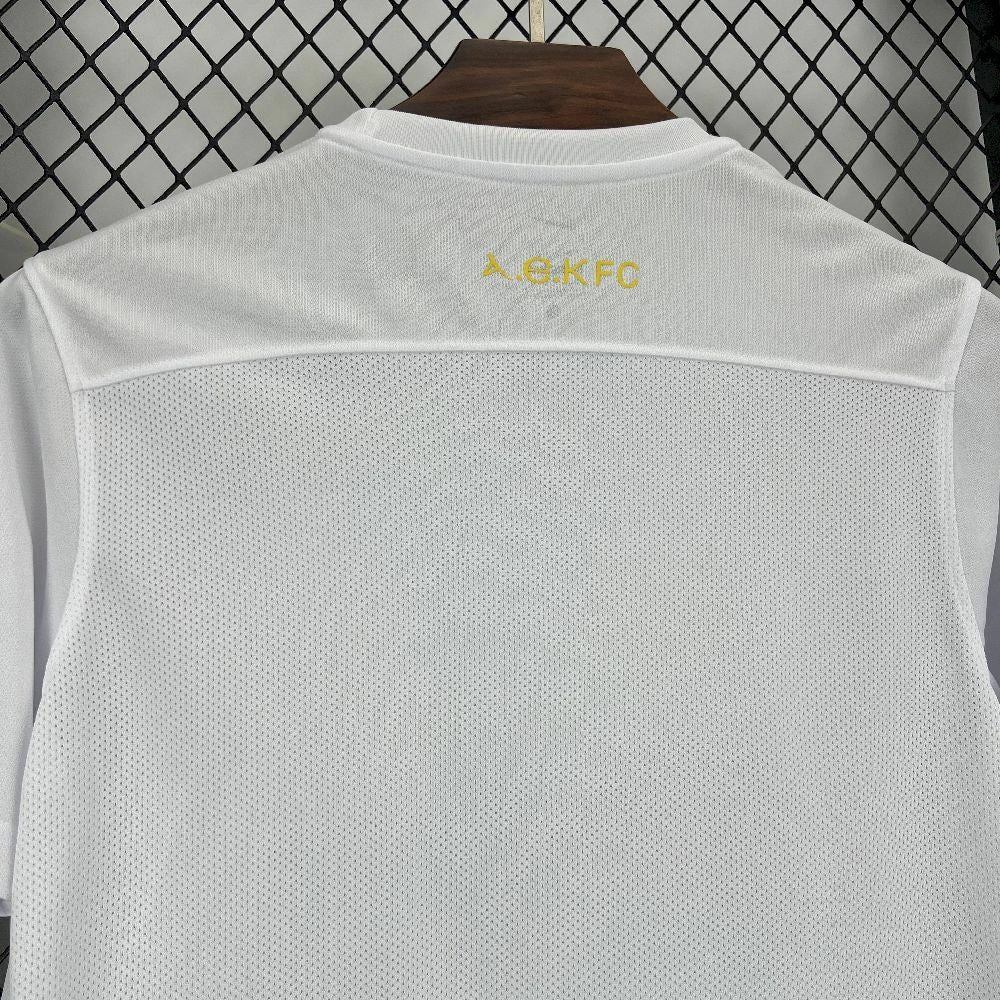 Camisola AEK Atenas 2025-26 Alternativa Branca Versão Adepto