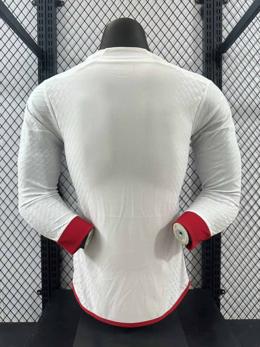 Camisola Manga Comprida Flamengo 2024-25 Alternativa Branca Versão Jogador