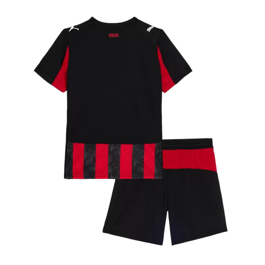 Kit Criança AC Milan 2025-26 Principal RAFA LEÃO #10 (Entrega Imediata)