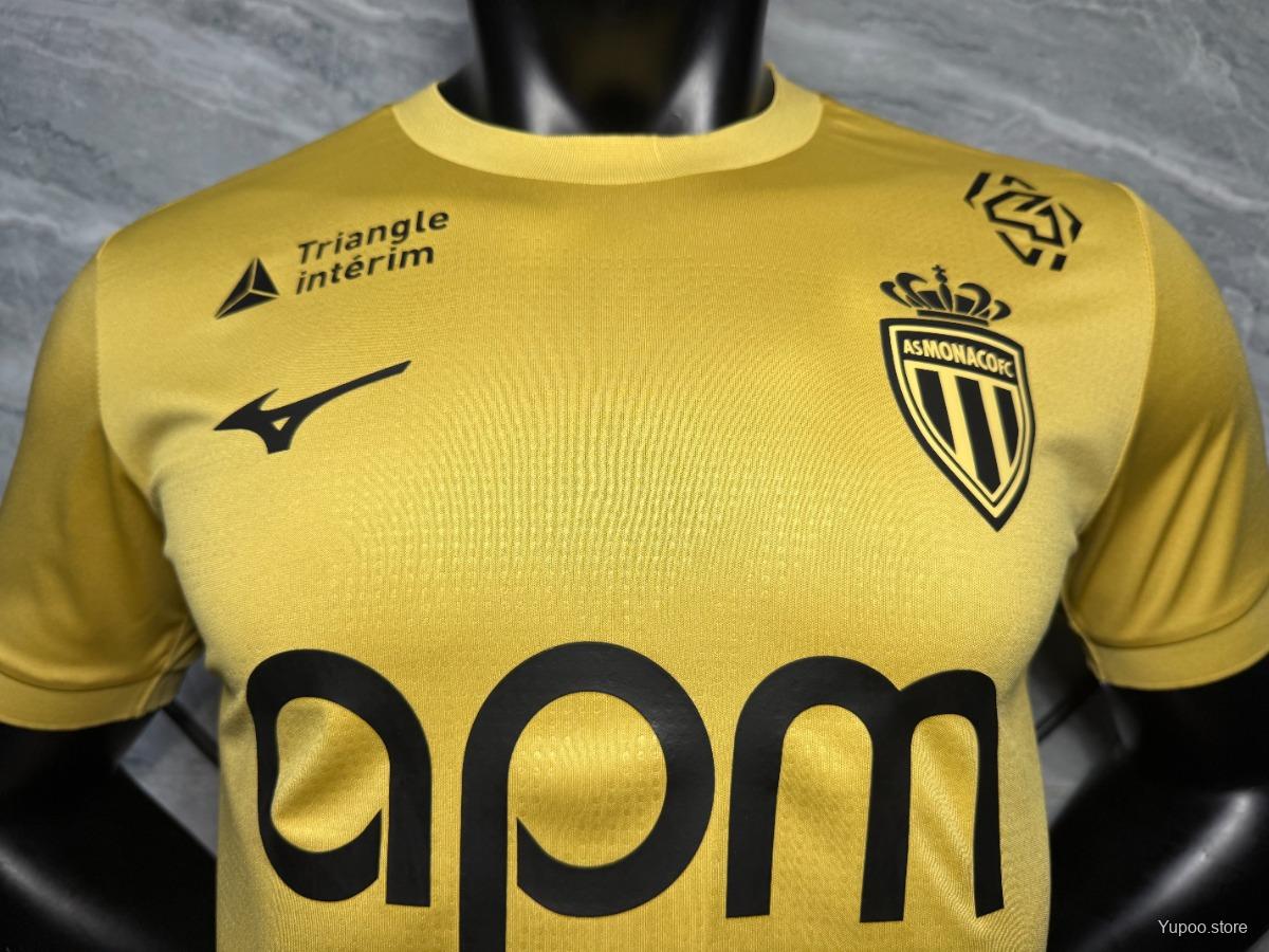 Camisola AS Monaco 2025-26 Alternativa Amarela Versão Jogador