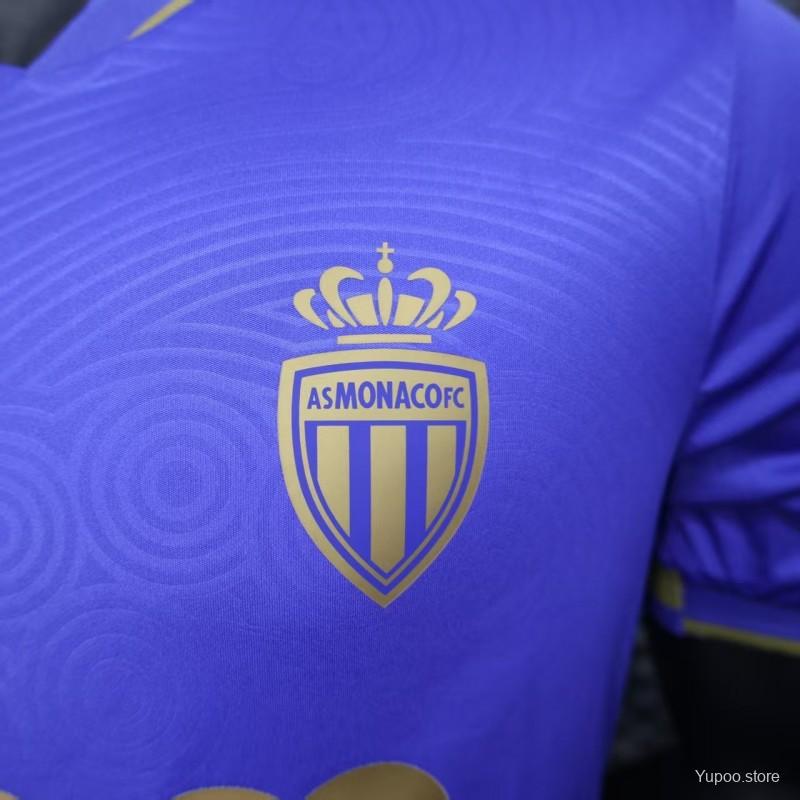 Camisola AS Monaco 2025-26 Alternativa Azul Versão Jogador