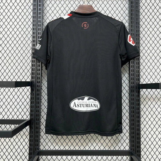 Camisola Real Sporting de Gijón 2025-26 Alternativa Preta Versão Adepto