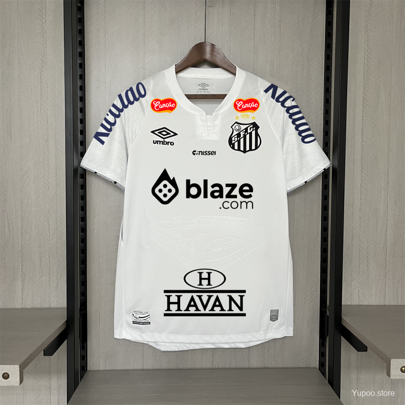 Camisola Santos FC 2024-25 Principal Versão Adepto Todos Patrocinadores NEYMAR JR #10