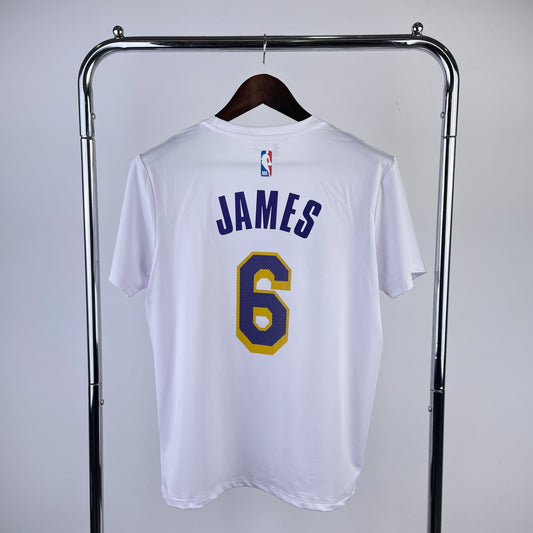 Tshirt Los Angeles Lakers Dri-Fit James #6 Branca
