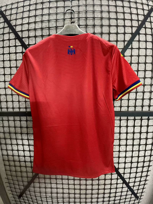 Camisola Romenia 2025 Alternativa Vermelha Versão Adepto