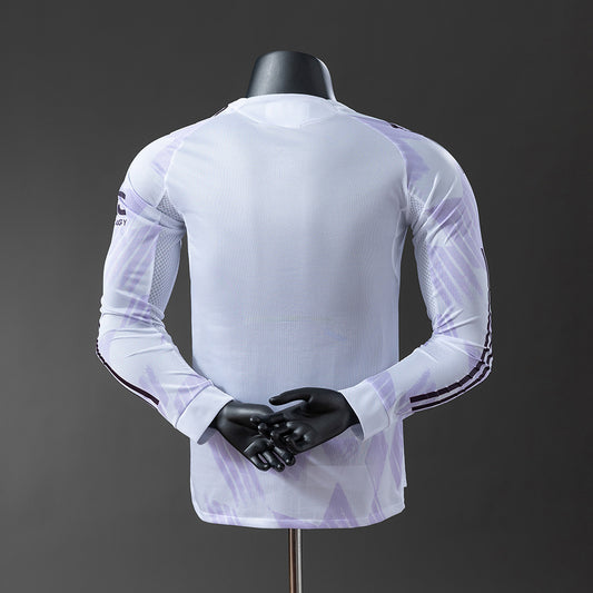 Camisola Manga Gomprida M-United 2025-26 Alternativa Branca Versão Jogador