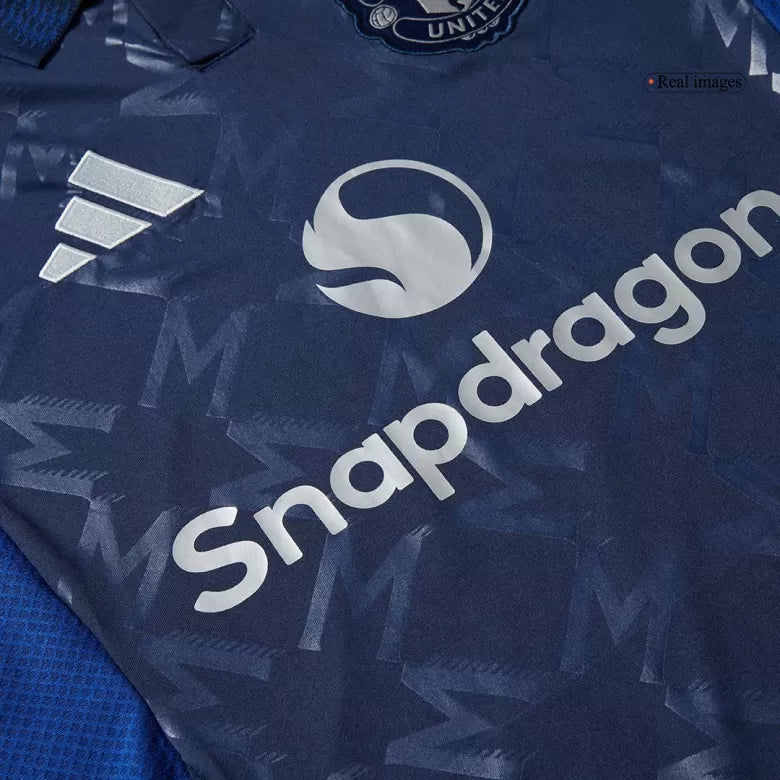 Camisola Manga Comprida M-United 2024-25 Alternativa Azul Versão Adepto
