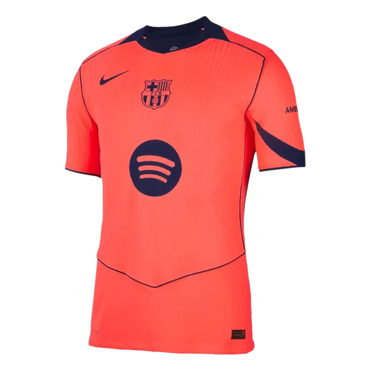 Camisola FC Barcelona 2025-26 Alternativa Laranja UCL Versão Adepto ROONY #19