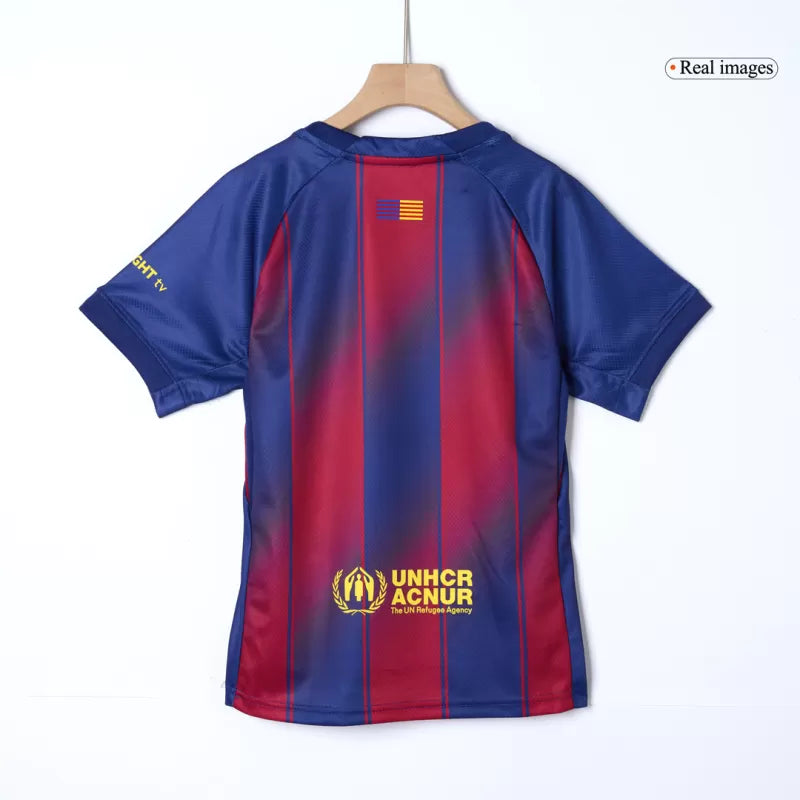Kit Criança FC Barcelona 2025-26 Principal LAMINE YAMAL #10 (Entrega Imediata)