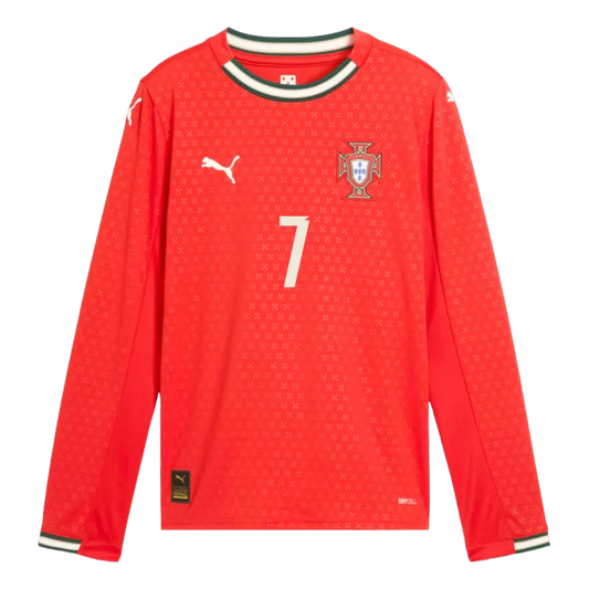Camisola Manga Comprida Portugal 2025 Principal Versão Adepto RONALDO #7