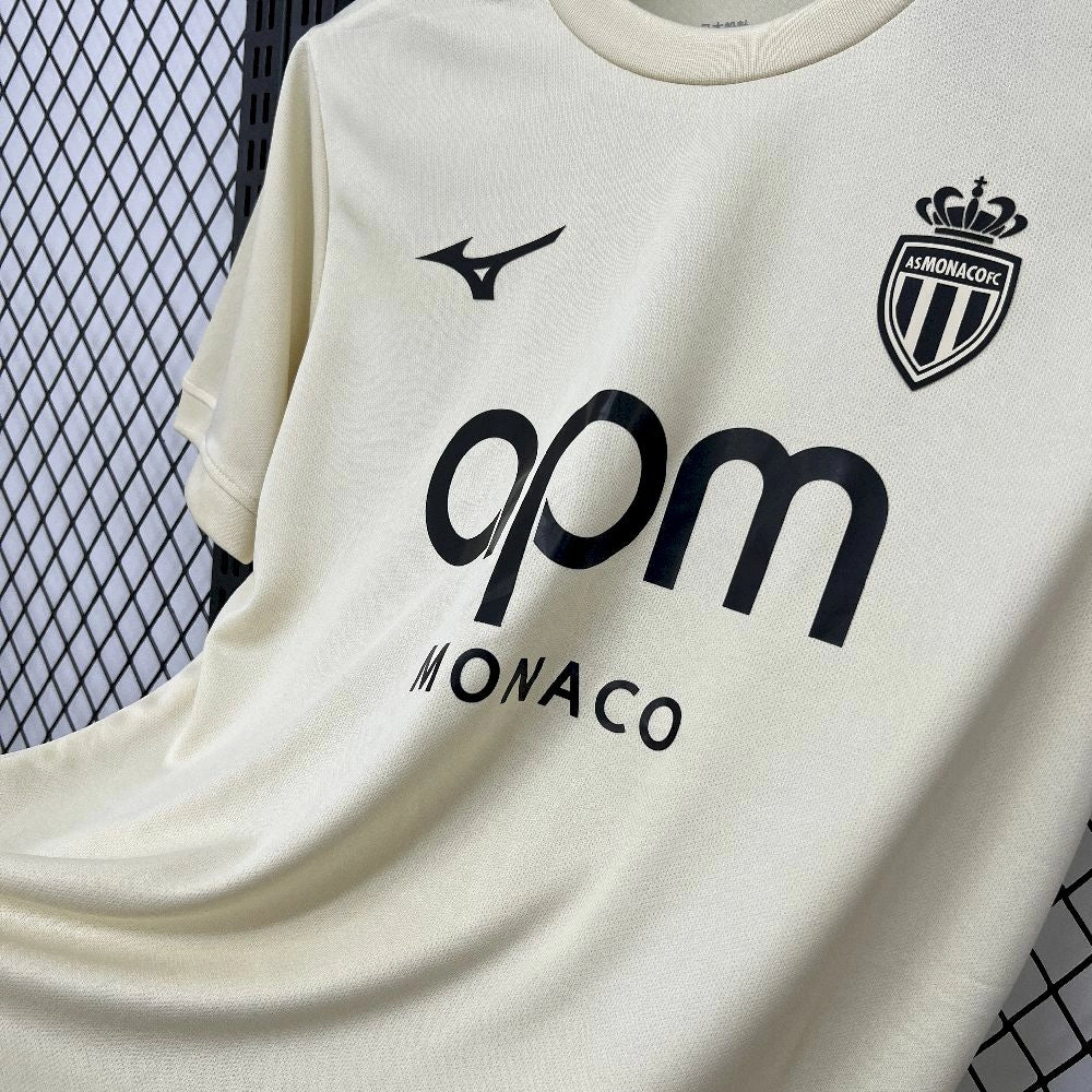 Camisola AS Monaco 2025-26 Alternativa Amarela Versão Adepto