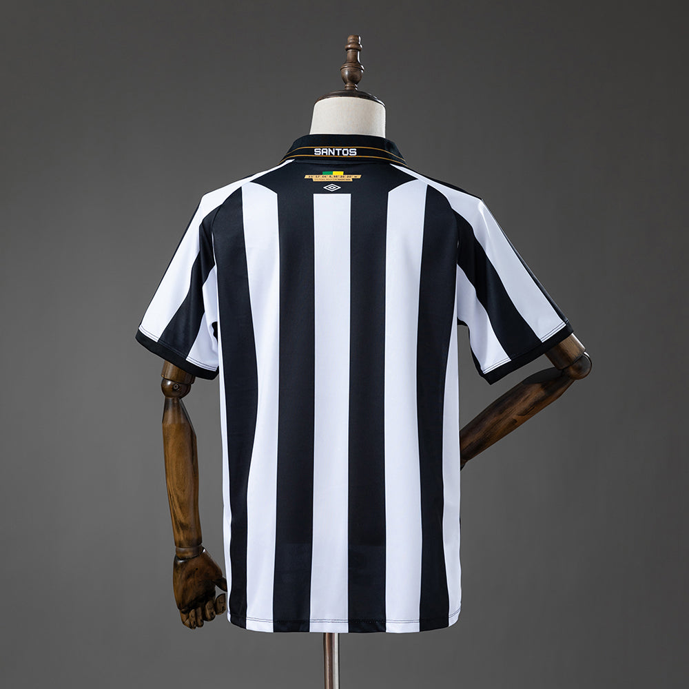 Camisola Santos FC 2026-27 Alternativa Preta/Branca Lisa Versão Adepto