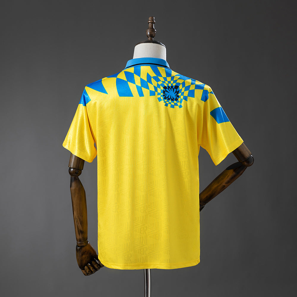 Camisola Inter Milão 1992-93 Alternativa Amarela Versão Adepto