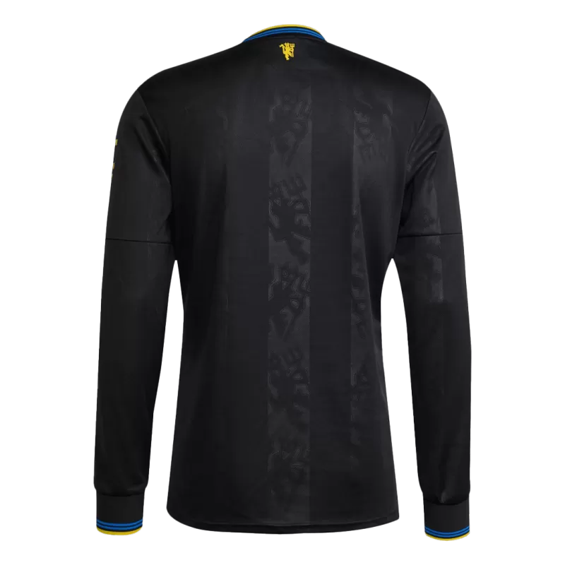 Camisola Manga Comprida M-United 2025-26 Alternativa Preta Versão Jogador Adepto