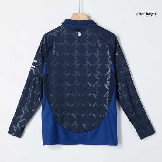 Camisola Manga Comprida M-United 2024-25 Alternativa Azul Versão Adepto