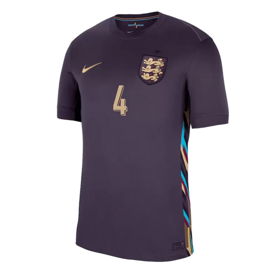 Camisola Inglaterra 2024 Alternativa Azul Versão Adepto RICE #4