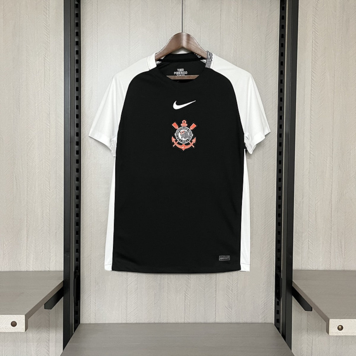 Camisola SC Corinthians 2025-26 Alternativa Preta Lisa Versão Adepto