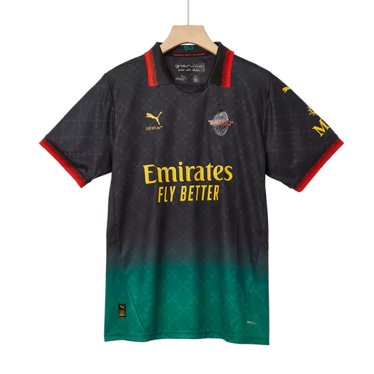 Camisola Ac Milan 2024-25 Alternativa Preta/Verde Versão Adepto