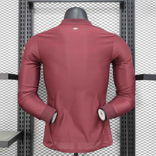 Camisola Manga Comprida MCI 2024-25 Alternativa Vermelha Versão Jogador