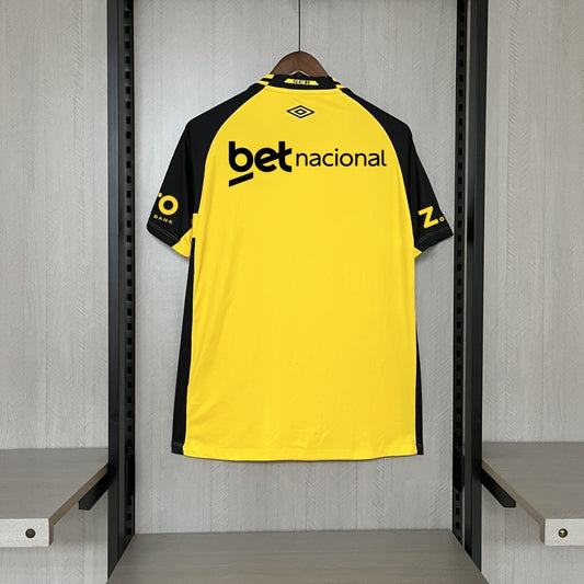 Camisola SC Recife 2025-26 Alternativa Amarela Lisa Versão Adepto Todos Patrocinadores