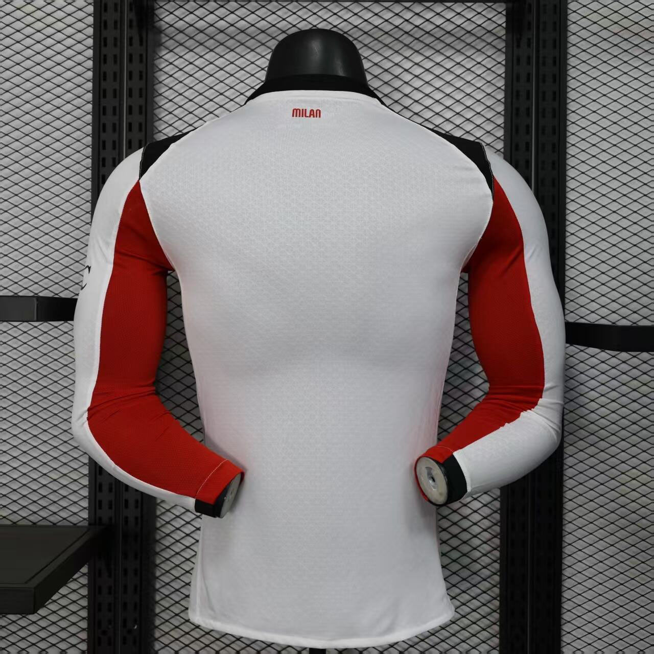 Camisola Manga Comprida Ac Milan 2025-26 Alternativa Branca Versão Jogador
