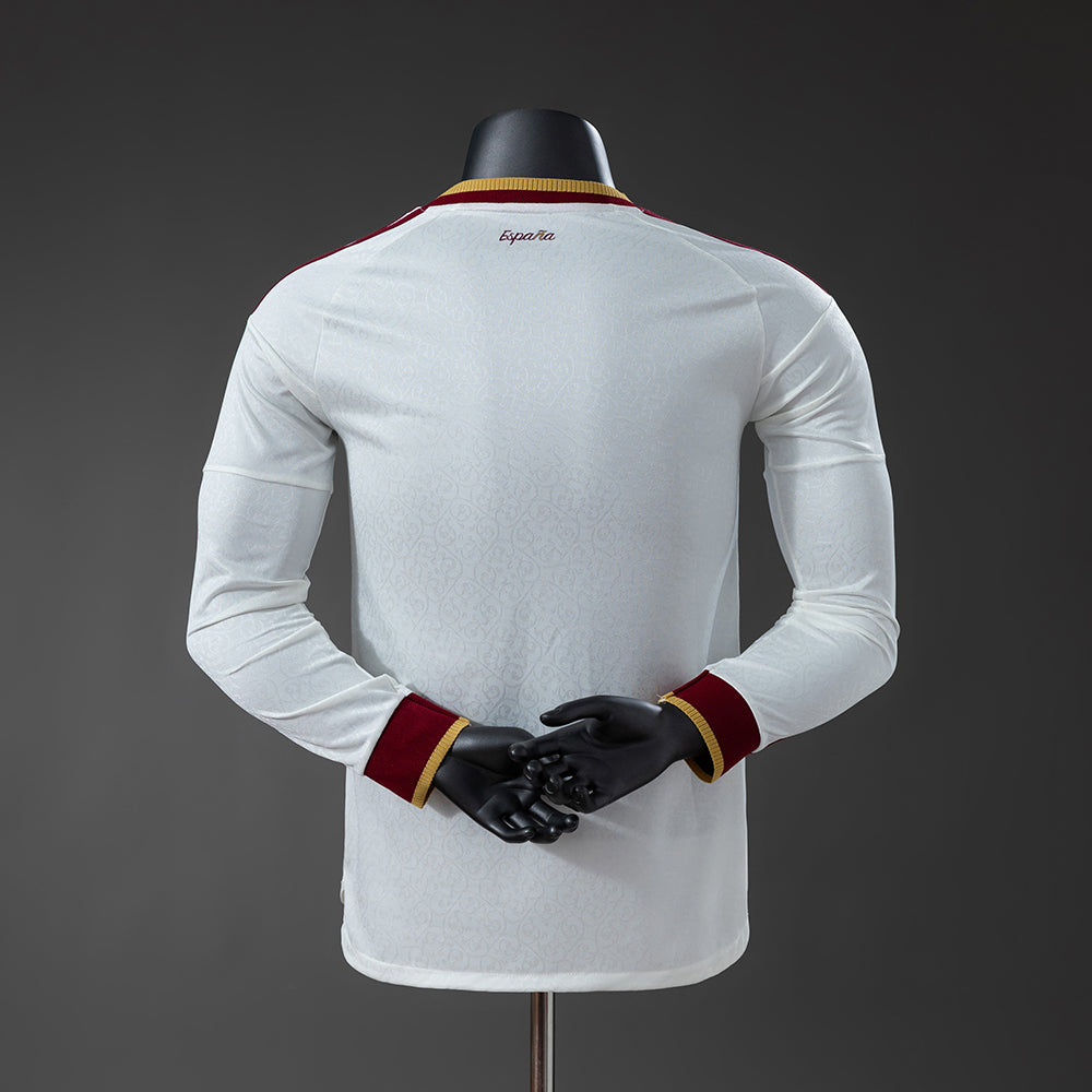 Camisola Manga Comprida Espanha 2026 Alternativa Branca Versão Jogador