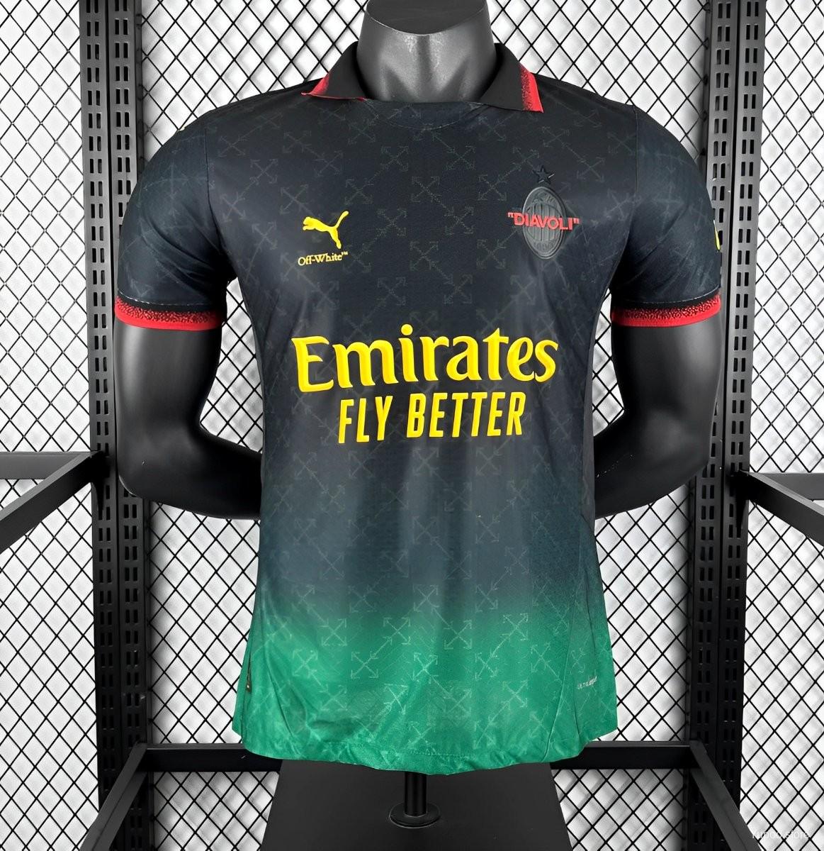 Camisola Ac Milan 2024-25 Alternativa Preta/Verde Versão Jogador