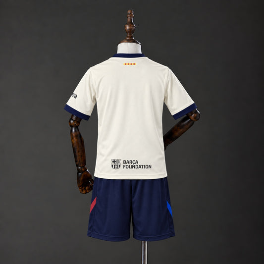 Kit Criança FC Barcelona 2026-27 Alternativo Creme